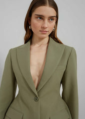 Colette Hourglass Blazer Khaki - Women
