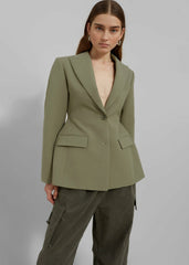 Colette Hourglass Blazer Khaki - Women