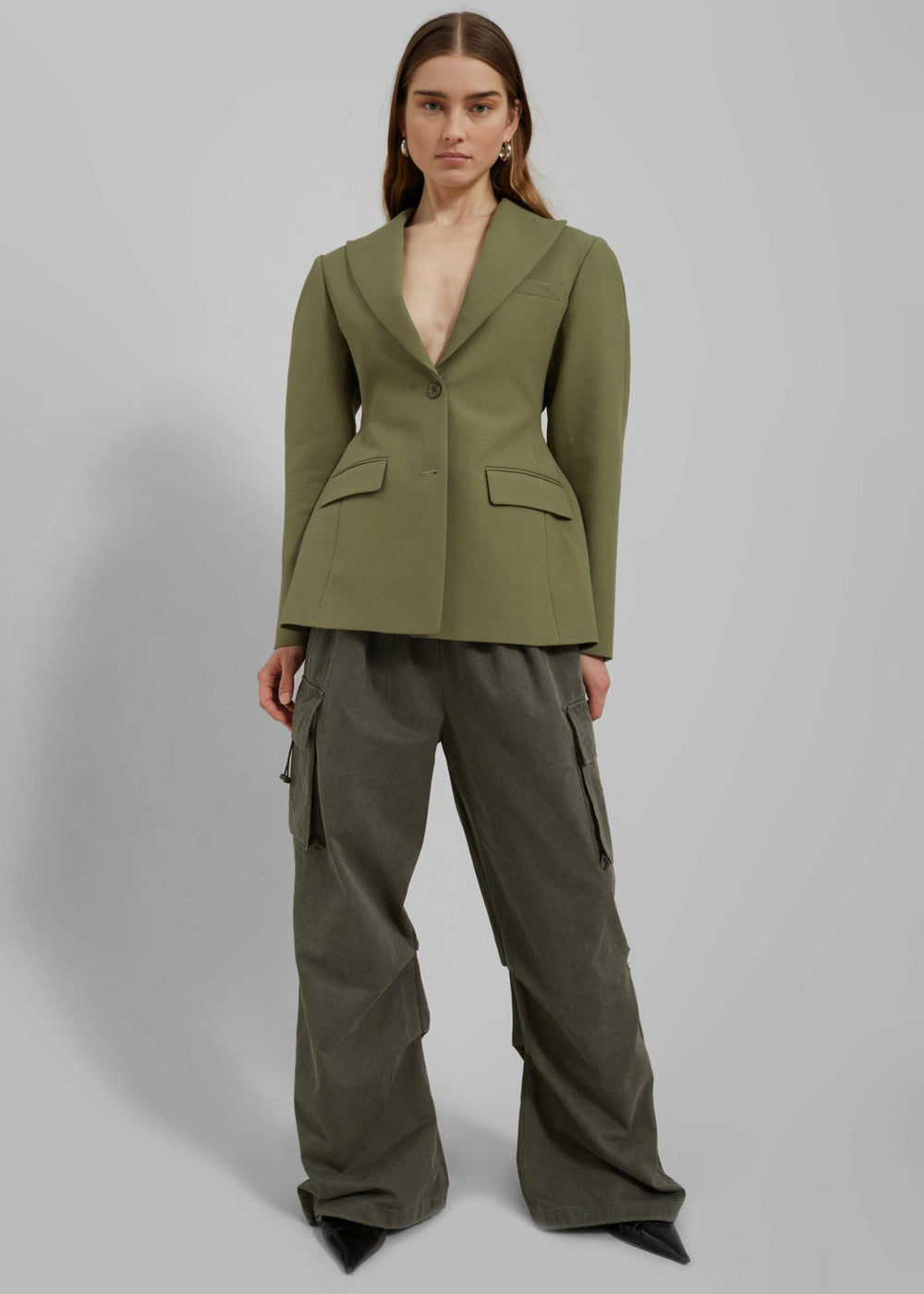 Colette Hourglass Blazer Khaki - Women