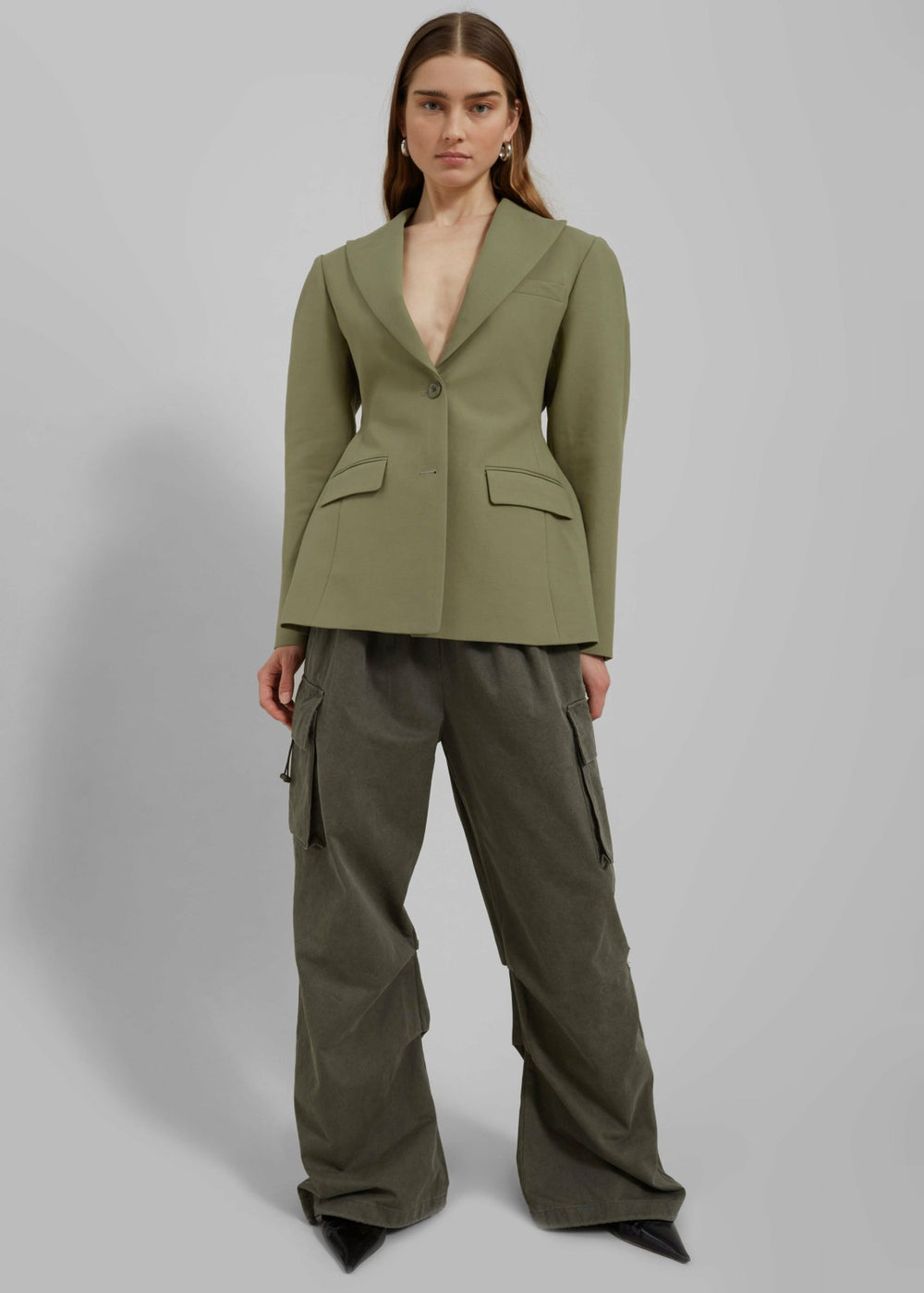 Colette Hourglass Blazer Khaki - Women