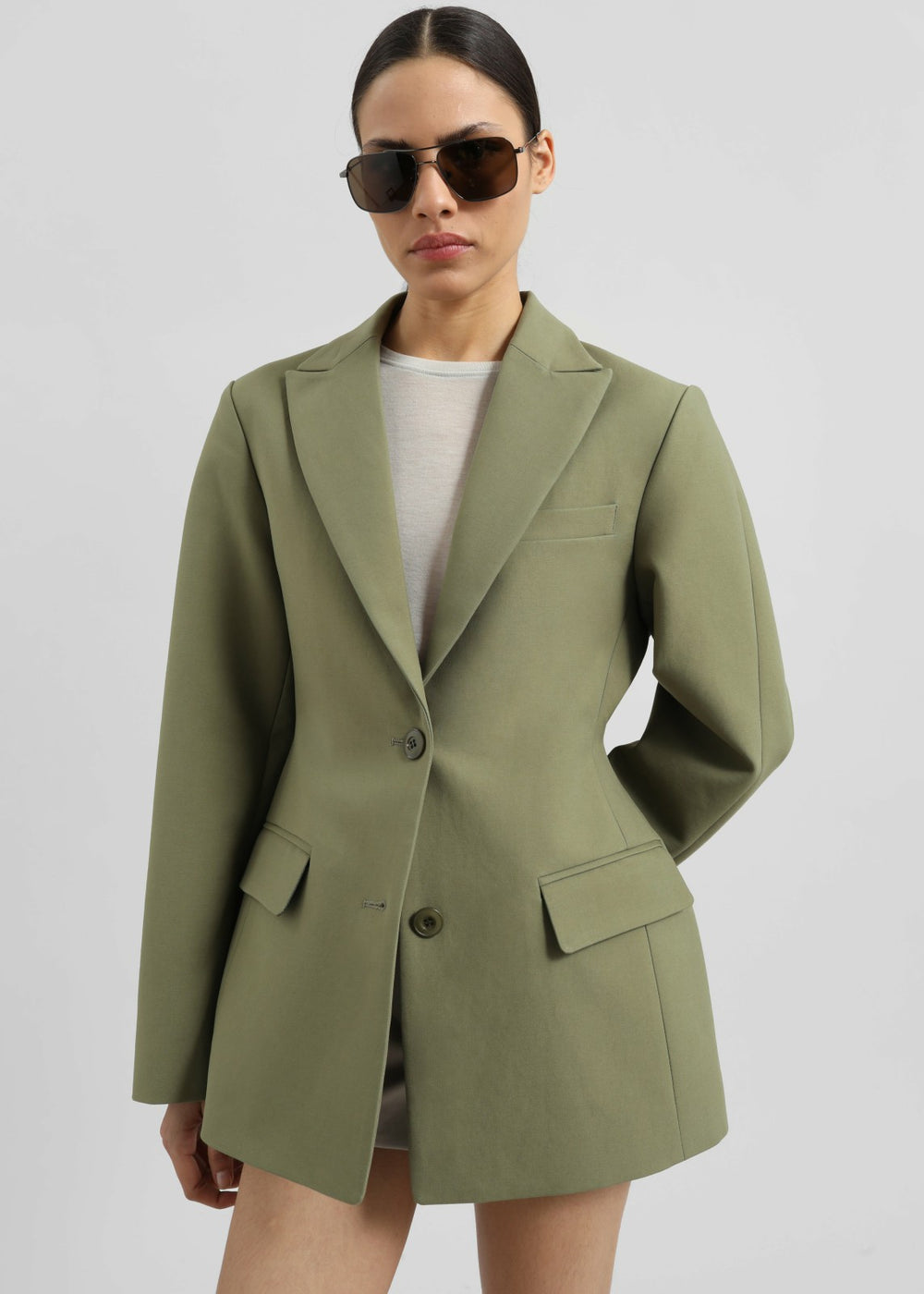 Colette Hourglass Blazer Khaki - Women