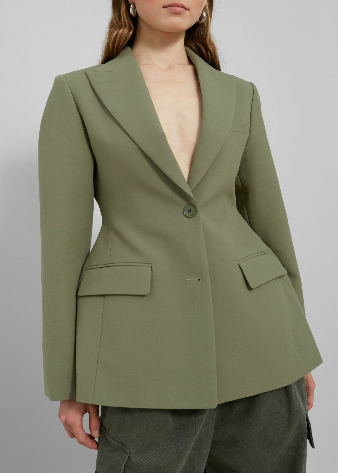 Colette Hourglass Blazer Khaki - Women