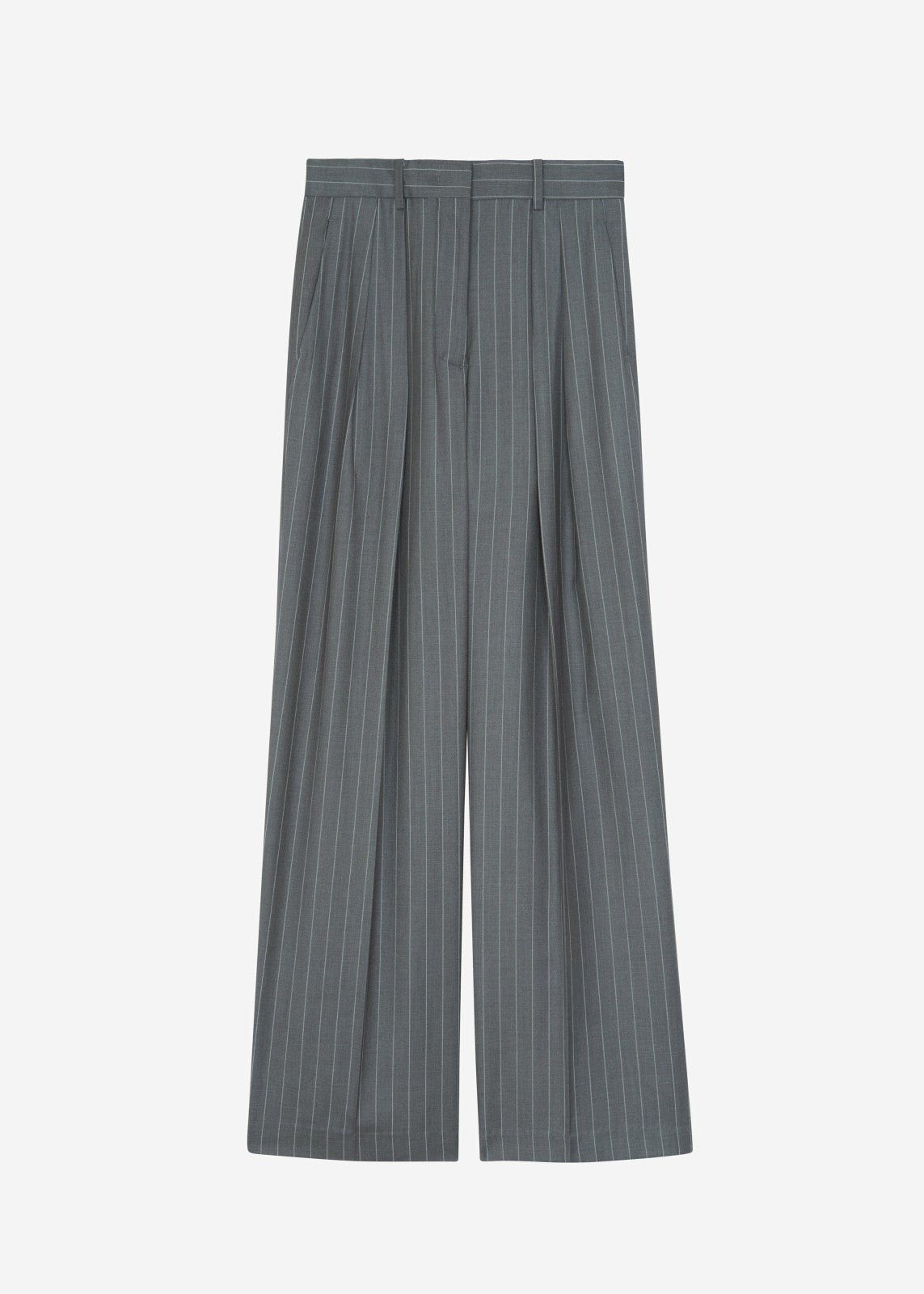 Holland Pleated Trousers Charcoal/White Pinstripe - Women