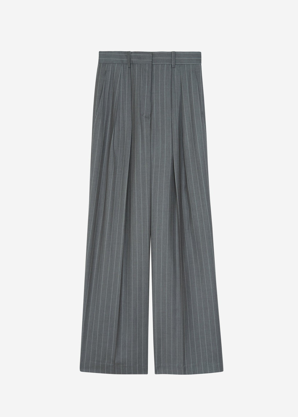 Holland Pleated Trousers Charcoal/White Pinstripe - Women