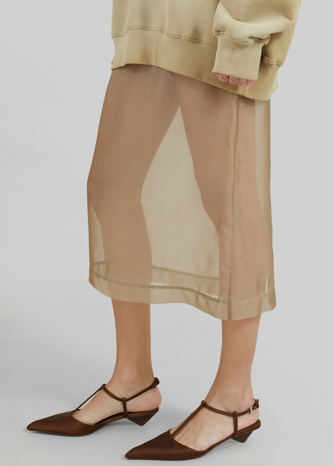 Peri Sheer Midi Skirt Desert Sand - Women