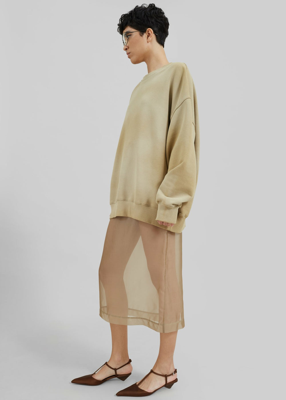 Peri Sheer Midi Skirt Desert Sand - Women