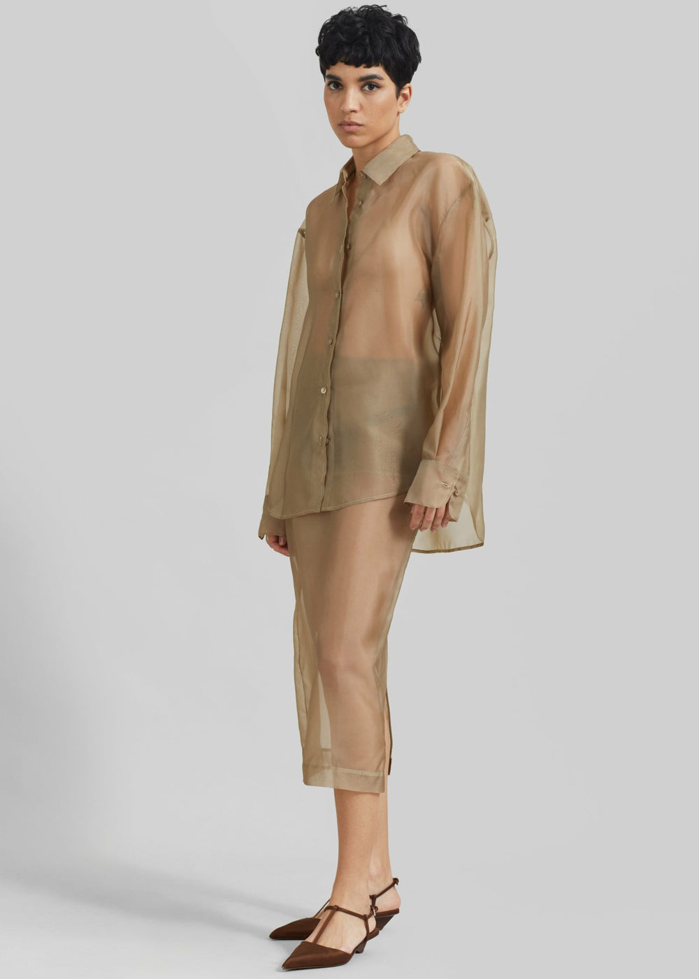 Peri Sheer Midi Skirt Desert Sand - Women