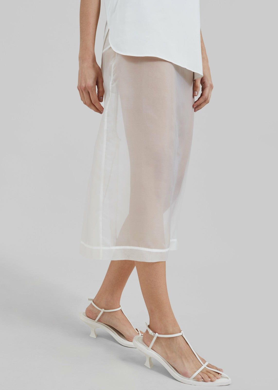 Peri Sheer Midi Skirt White - Women