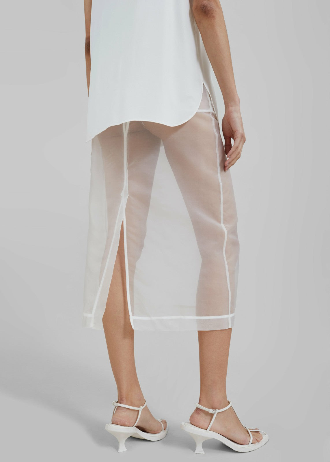 Peri Sheer Midi Skirt White - Women