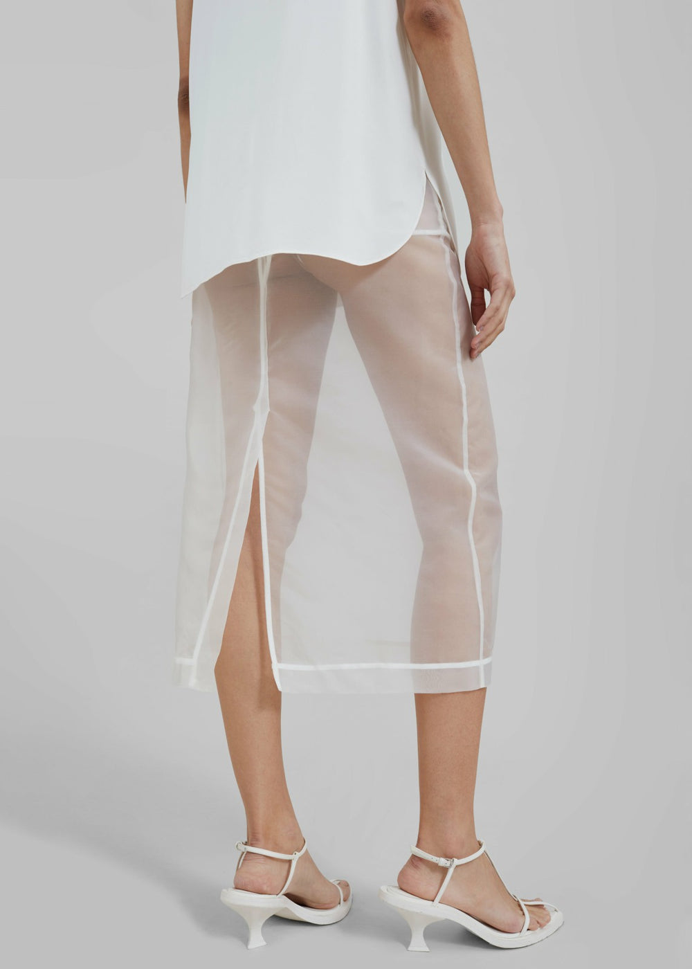 Peri Sheer Midi Skirt White - Women