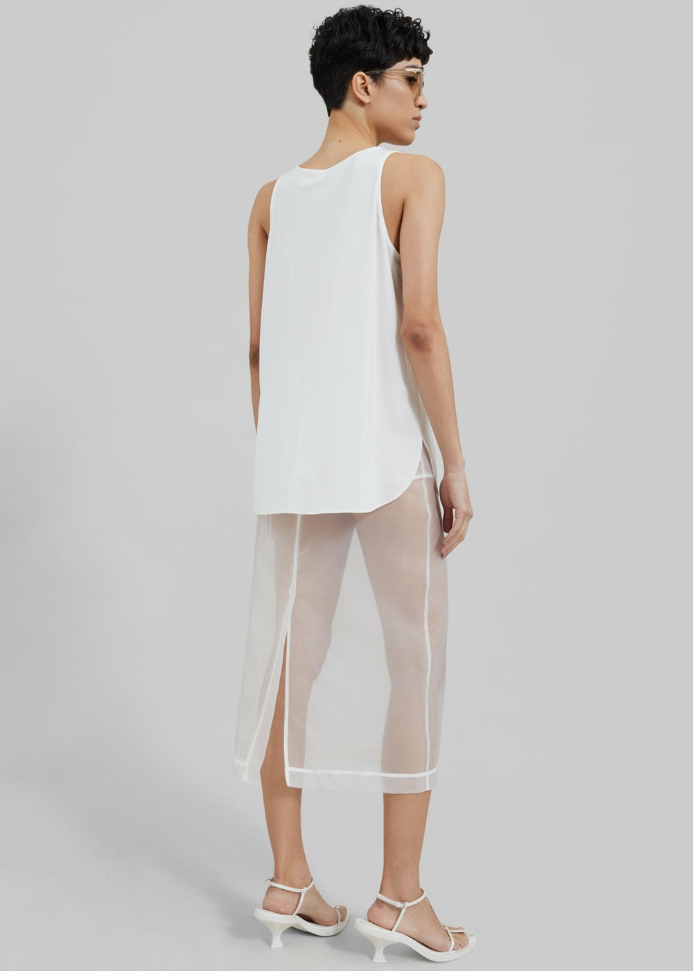 Peri Sheer Midi Skirt White - Women
