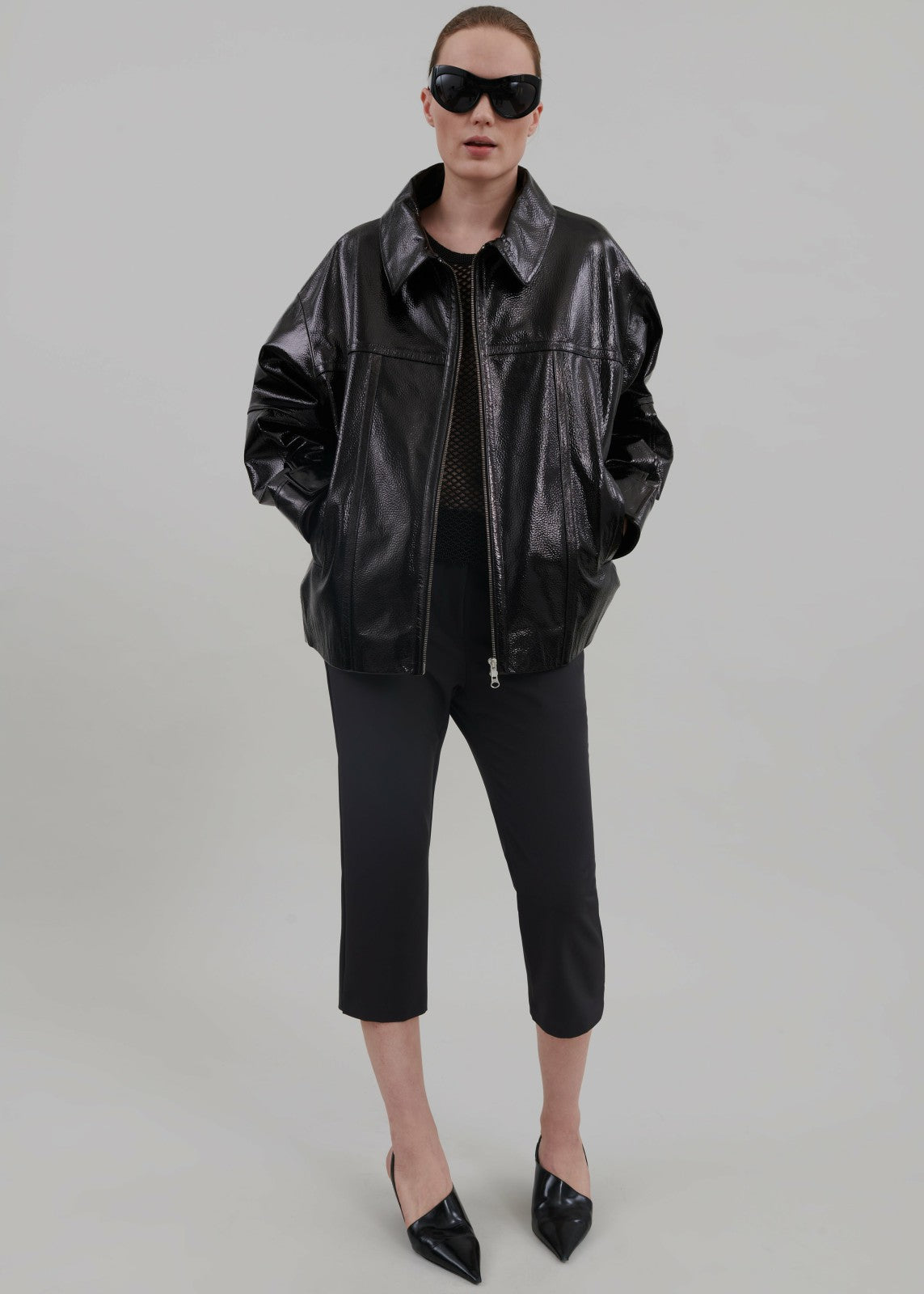 Arbor Crackled Faux Leather Jacket Black - Women