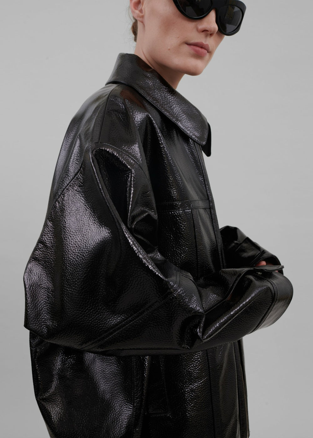 Arbor Crackled Faux Leather Jacket Black - Women