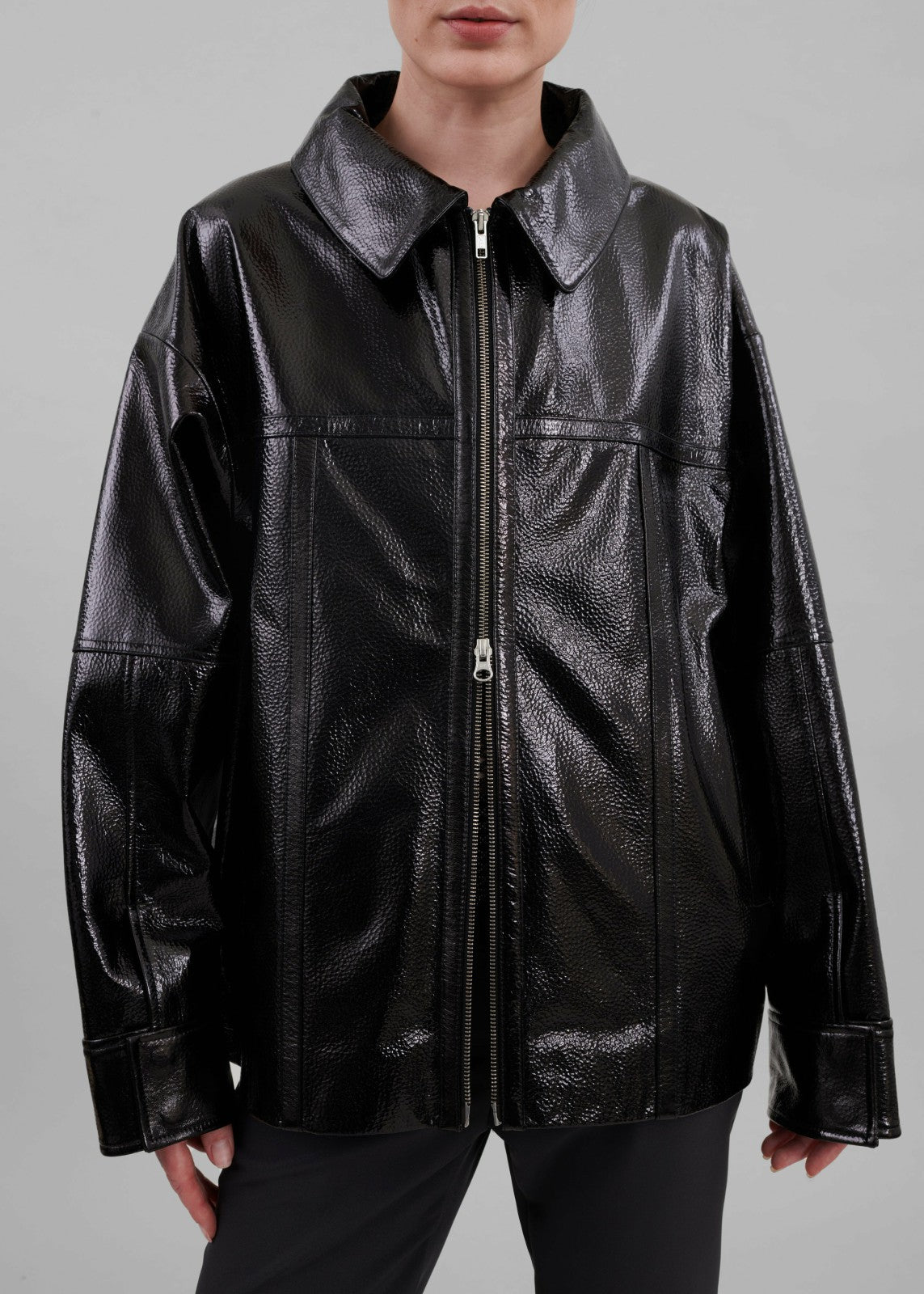 Arbor Crackled Faux Leather Jacket Black - Women