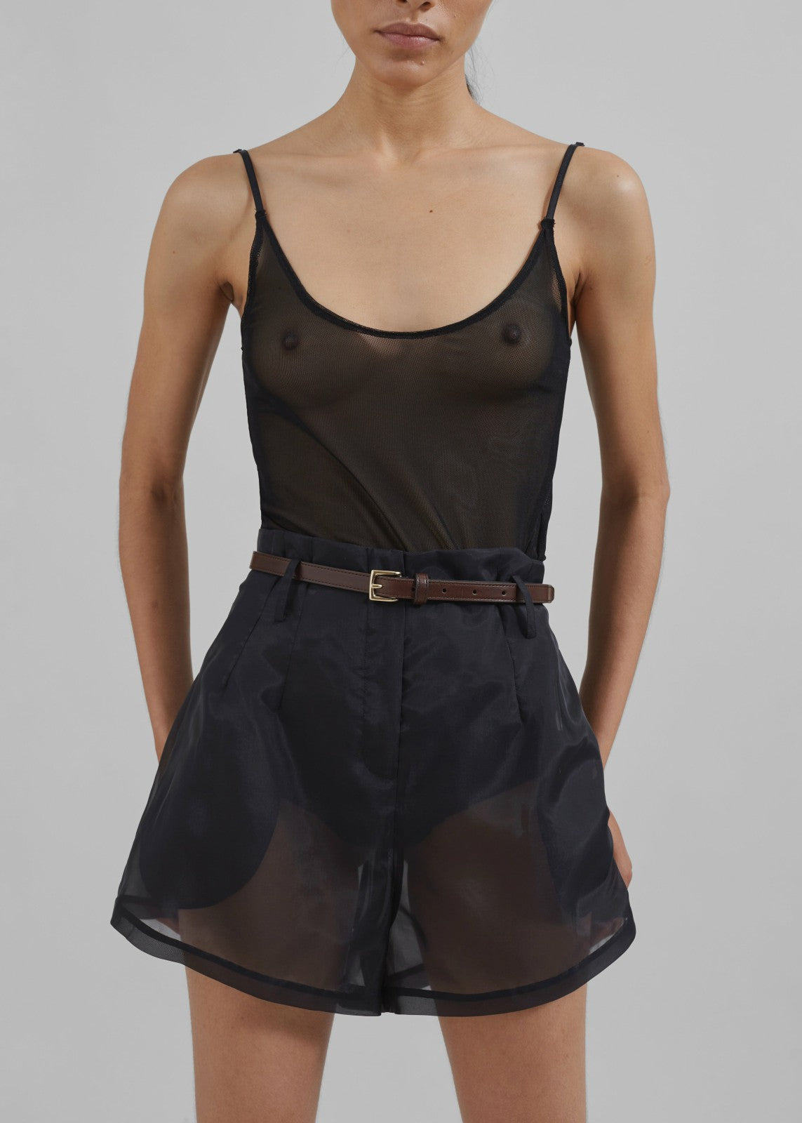 Lise Sheer Shorts Black - Women