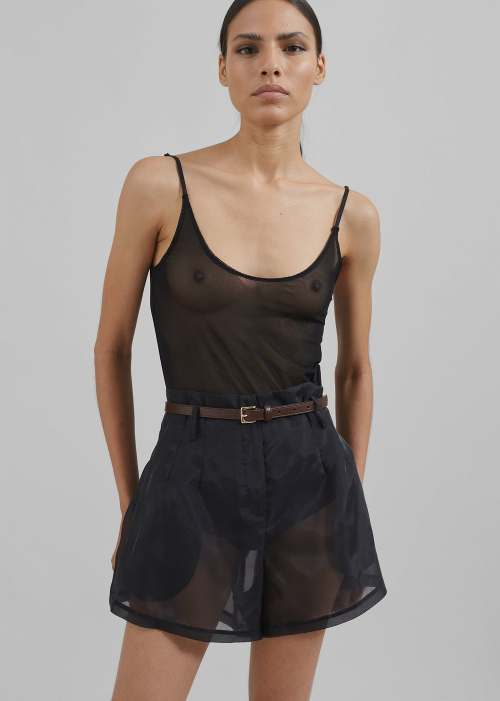 Lise Sheer Shorts Black - Women