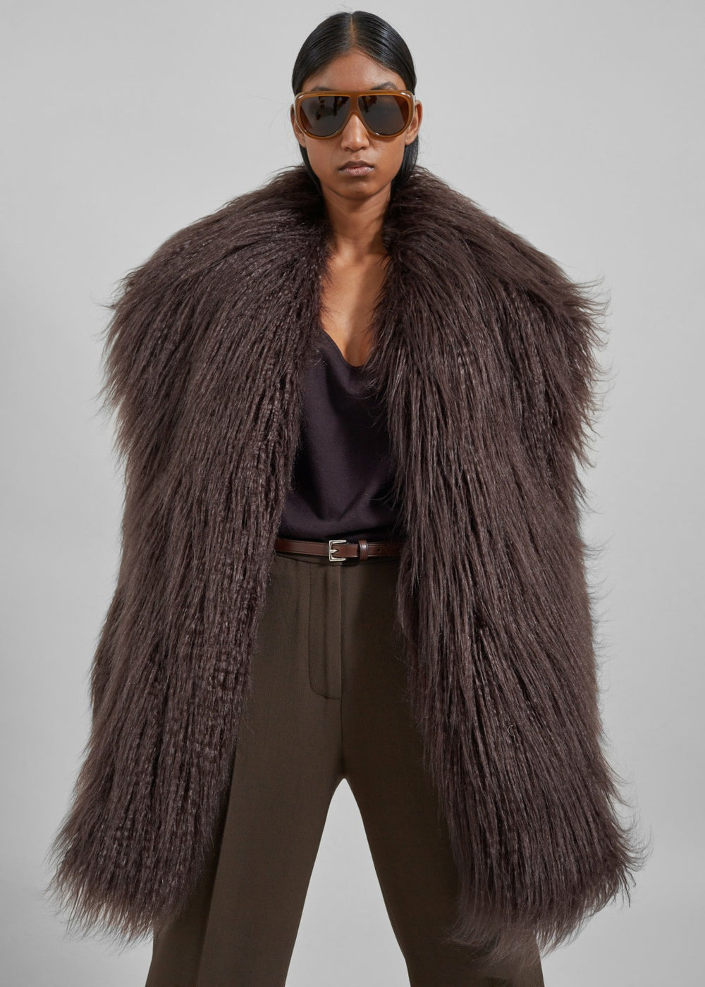 Miley Faux Fur Jacket Brown - Women