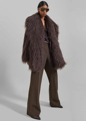 Miley Faux Fur Jacket Brown - Women