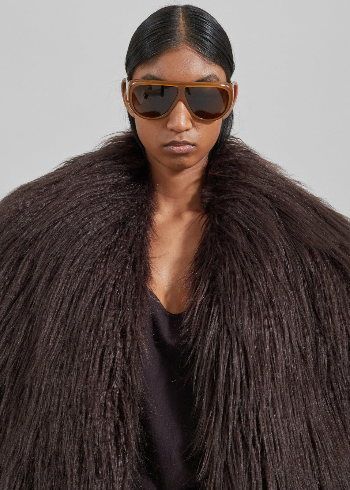 Miley Faux Fur Jacket Brown - Women
