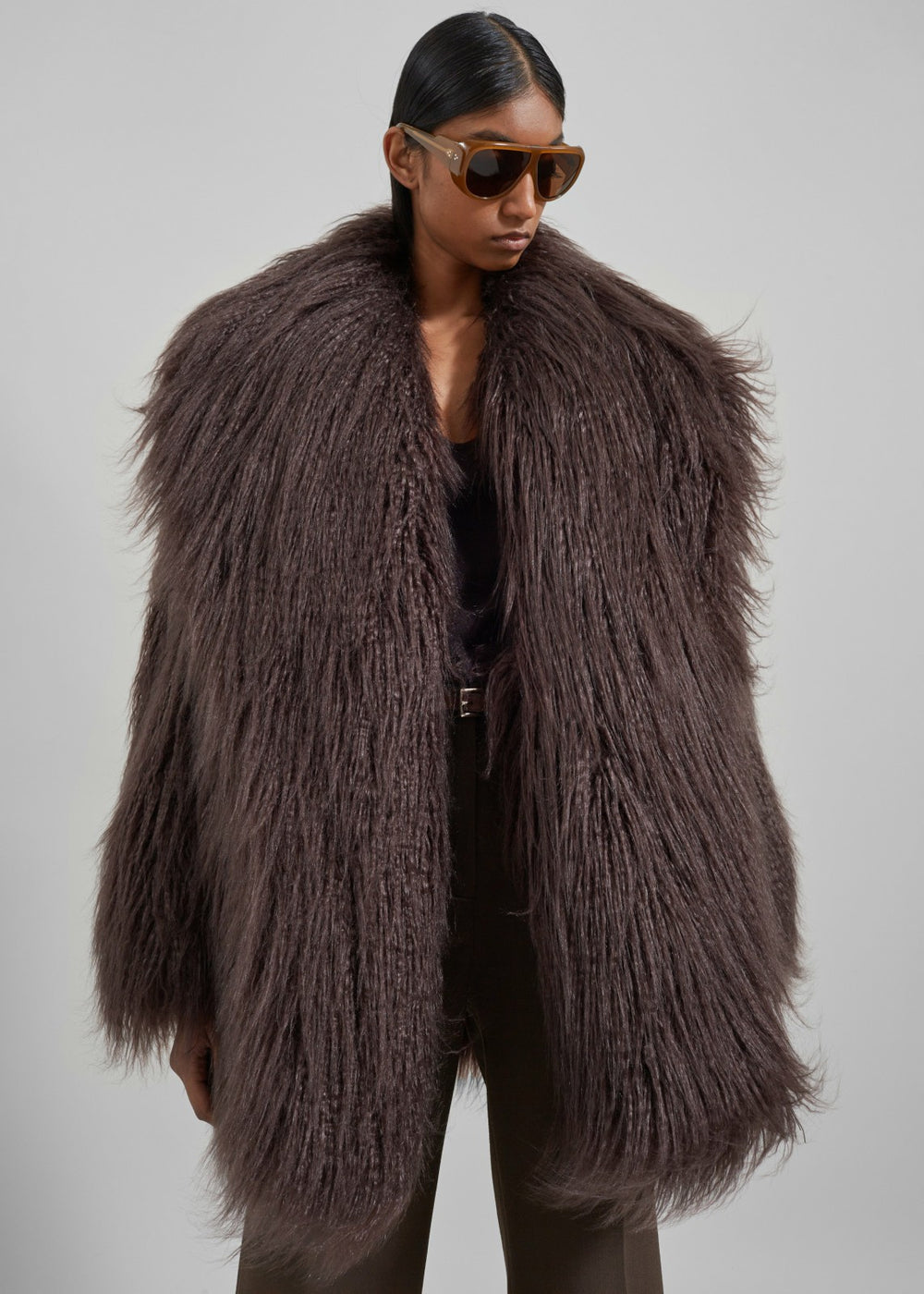 Miley Faux Fur Jacket Brown - Women