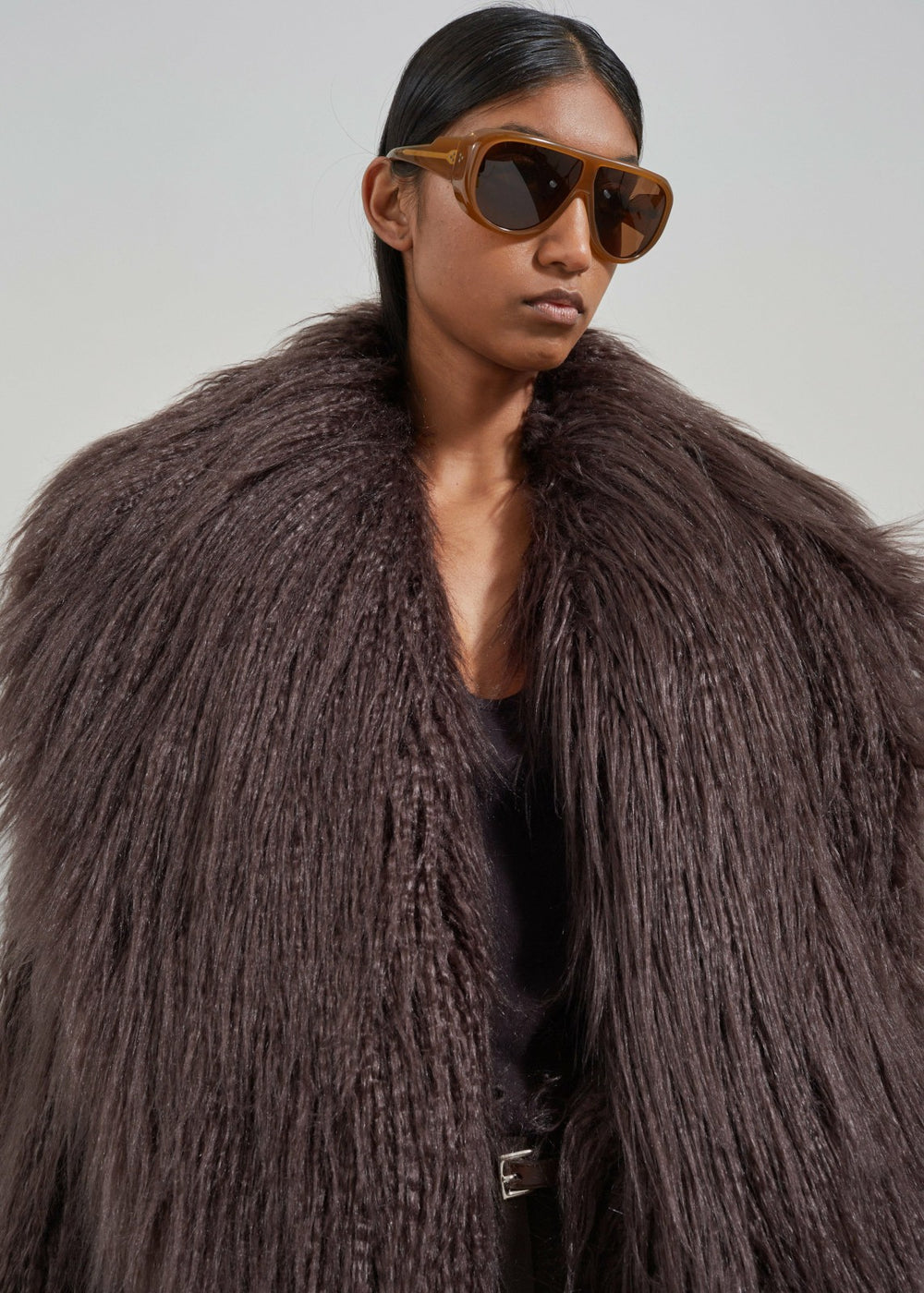 Miley Faux Fur Jacket Brown - Women