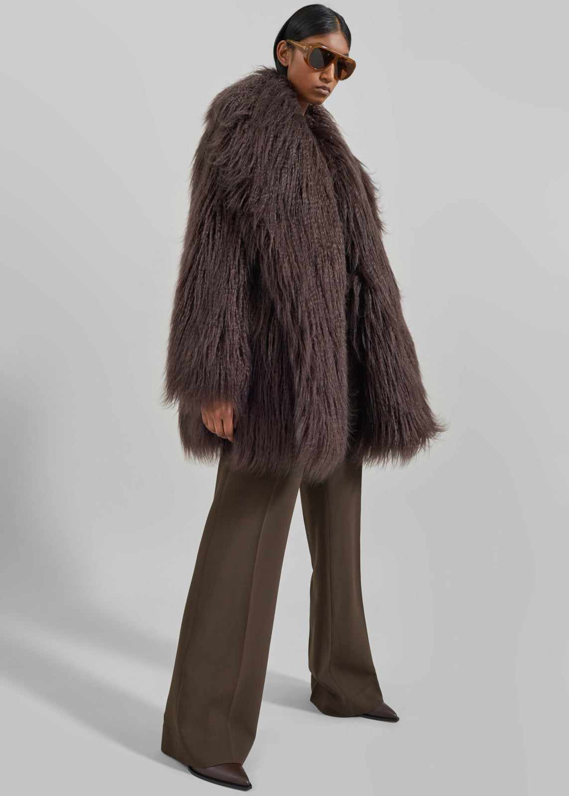 Miley Faux Fur Jacket Brown - Women