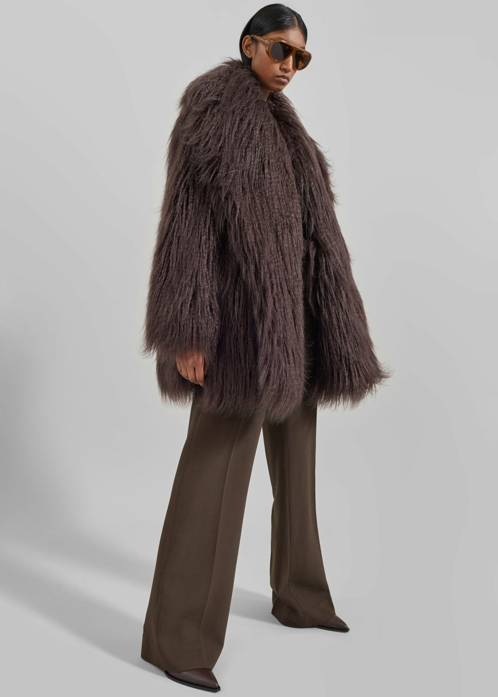 Miley Faux Fur Jacket Brown - Women