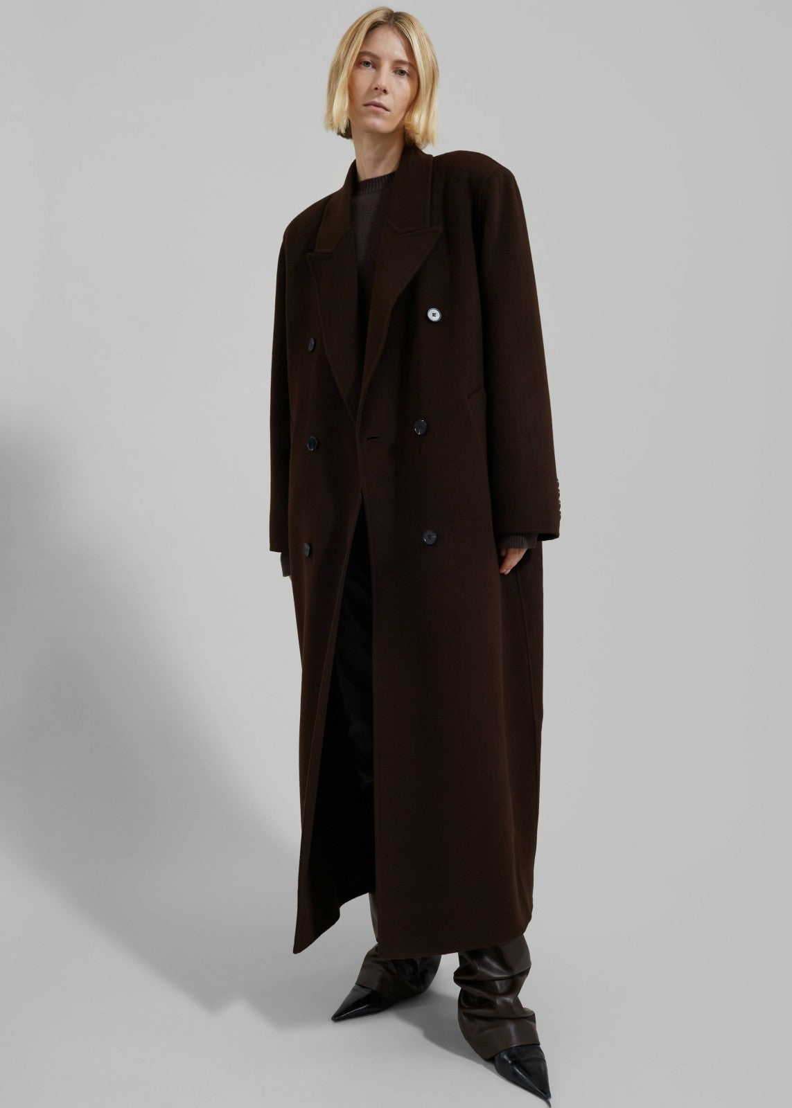 Gaia Double Breasted Coat Brown - Women