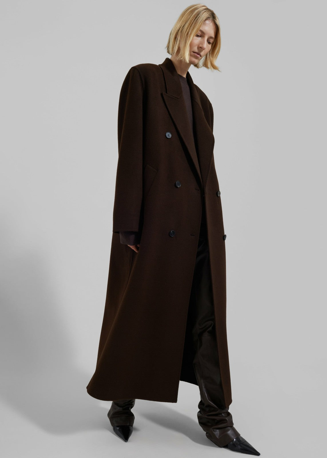 Gaia Double Breasted Coat Brown - Women