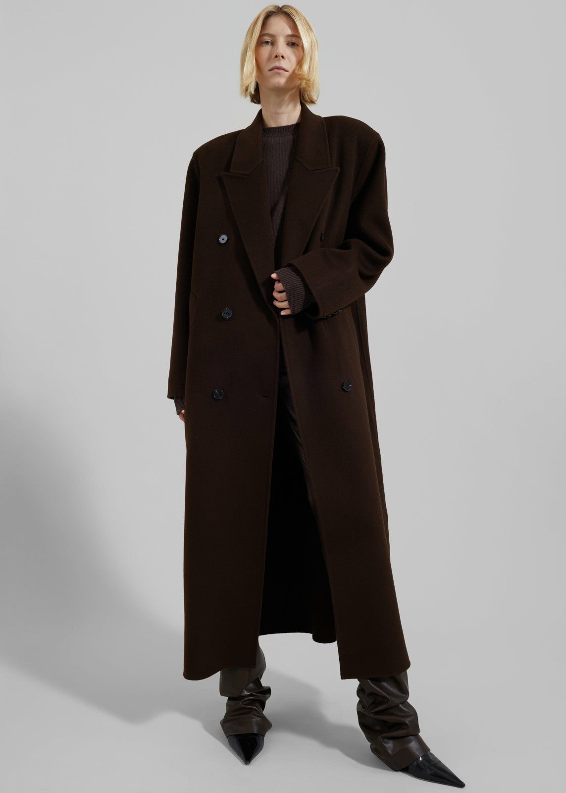 Gaia Double Breasted Coat Brown - Women