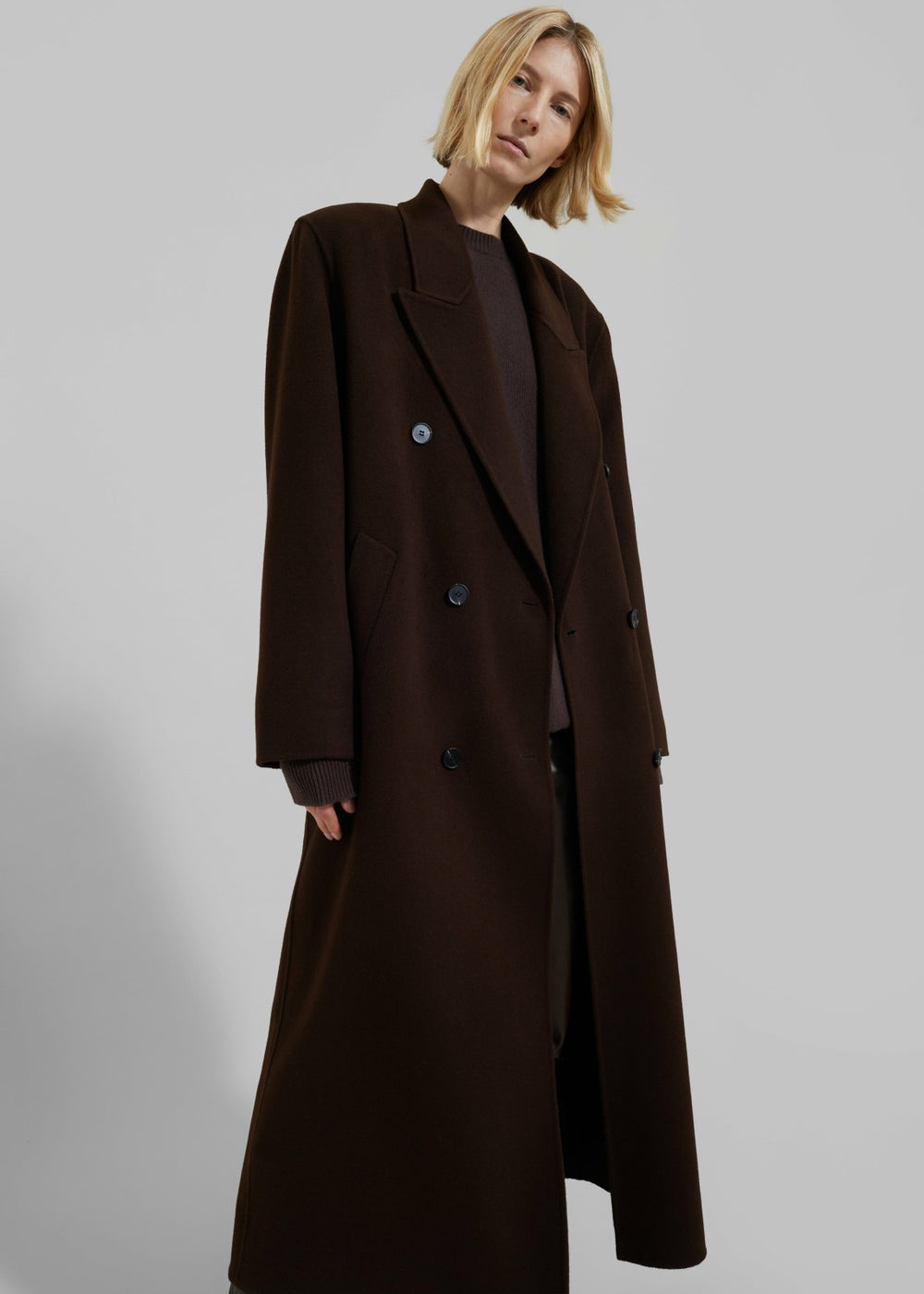 Gaia Double Breasted Coat Brown - Women