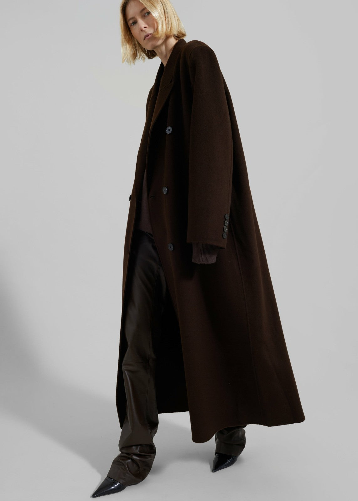 Gaia Double Breasted Coat Brown - Women