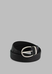 Ora Leather Belt Black/Silver - Women