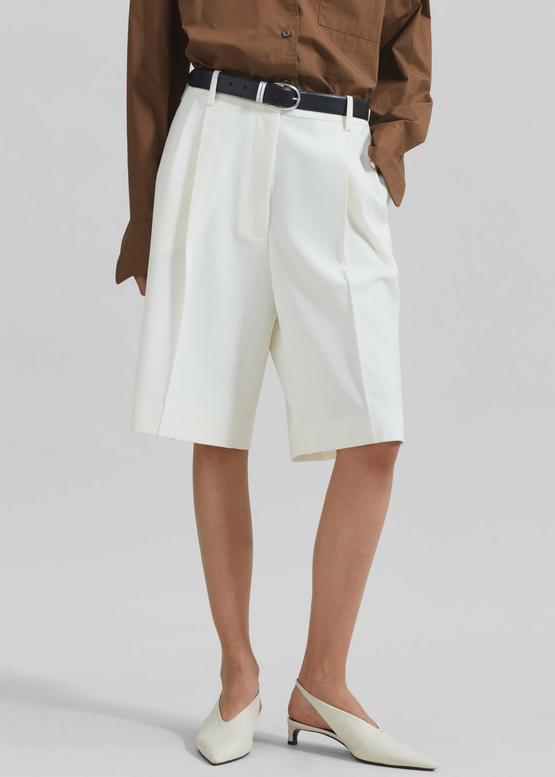 Ora Leather Belt Black/Silver - Women