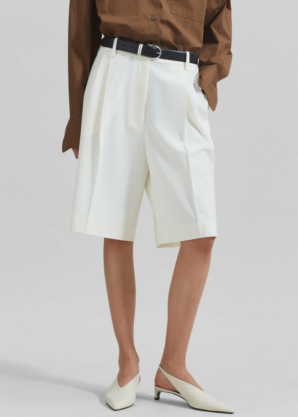 Ora Leather Belt Black/Silver - Women
