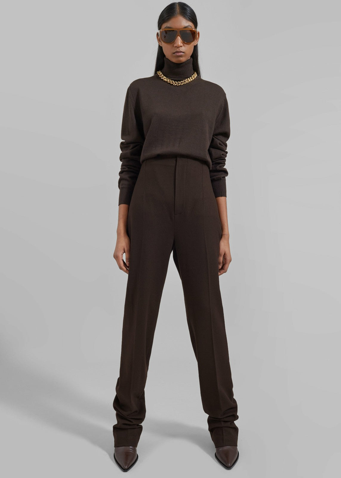 Morrison Long Trousers Brown - Women