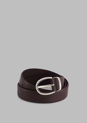 Ora Leather Belt Plum/Silver - Women