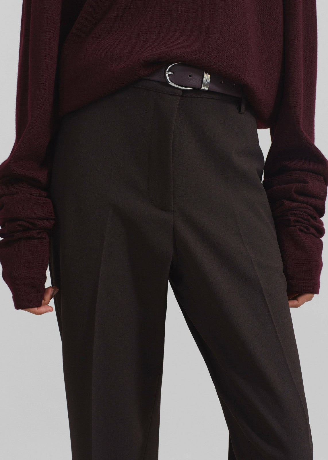 Ora Leather Belt Plum/Silver - Women