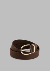 Ora Leather Belt Brown/Gold - Women