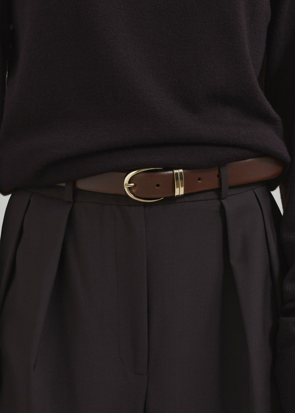 Ora Leather Belt Brown/Gold - Women