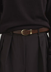 Ora Leather Belt Brown/Gold - Women