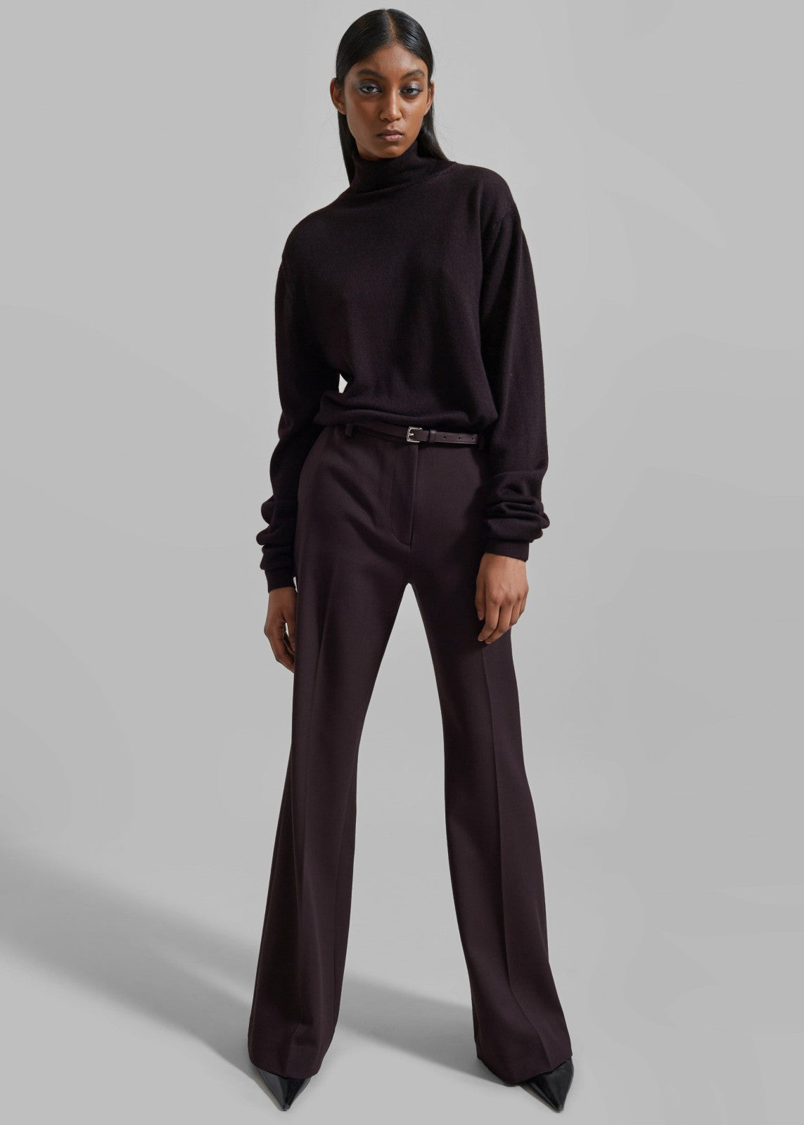 Jessie Leather Belt Plum - Women