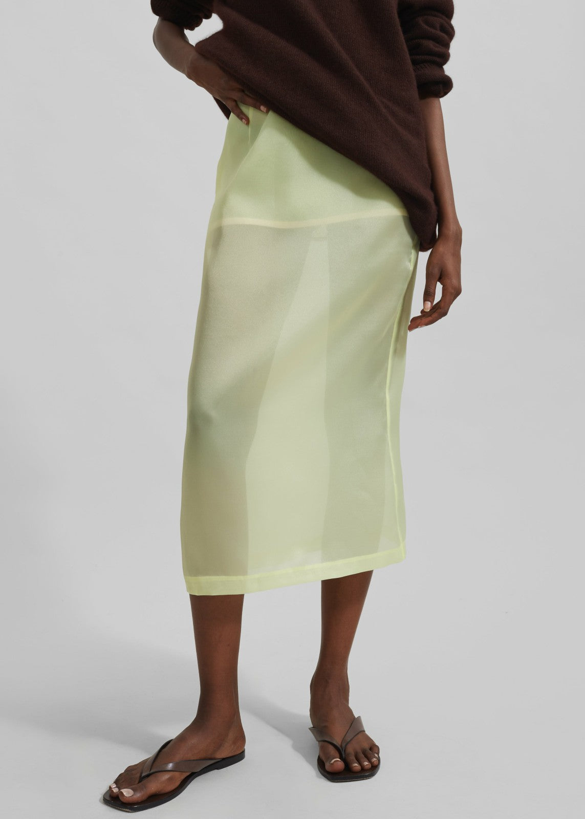 Renna Organza Midi Skirt Yellow - Women
