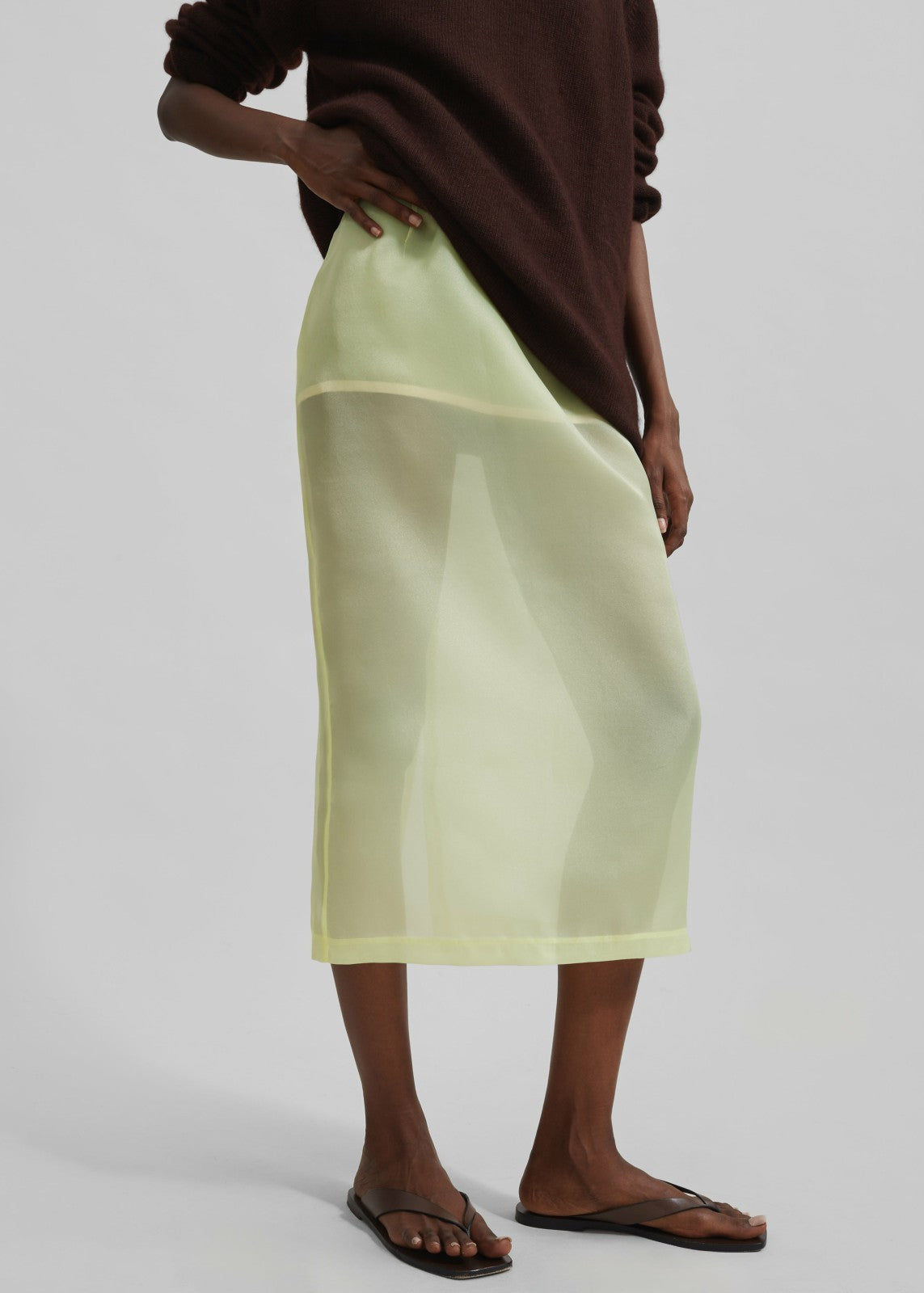 Renna Organza Midi Skirt Yellow - Women