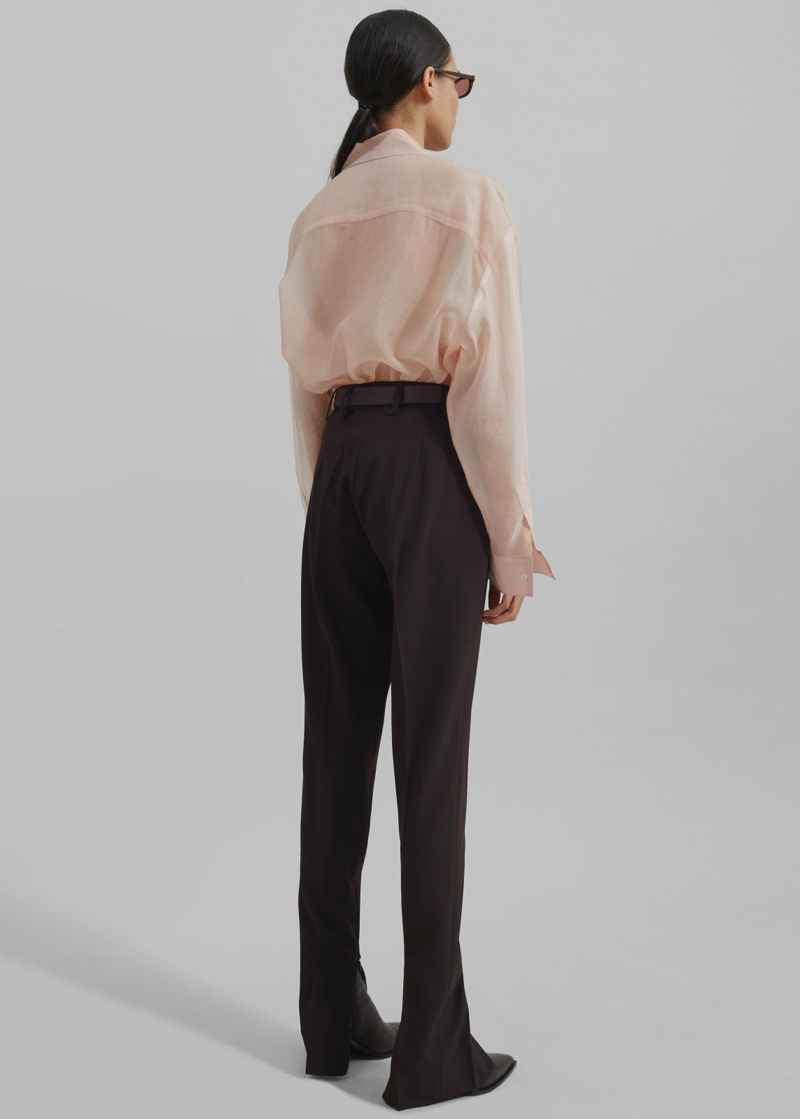 Nel Sheer Button Up Shirt Pink - Women