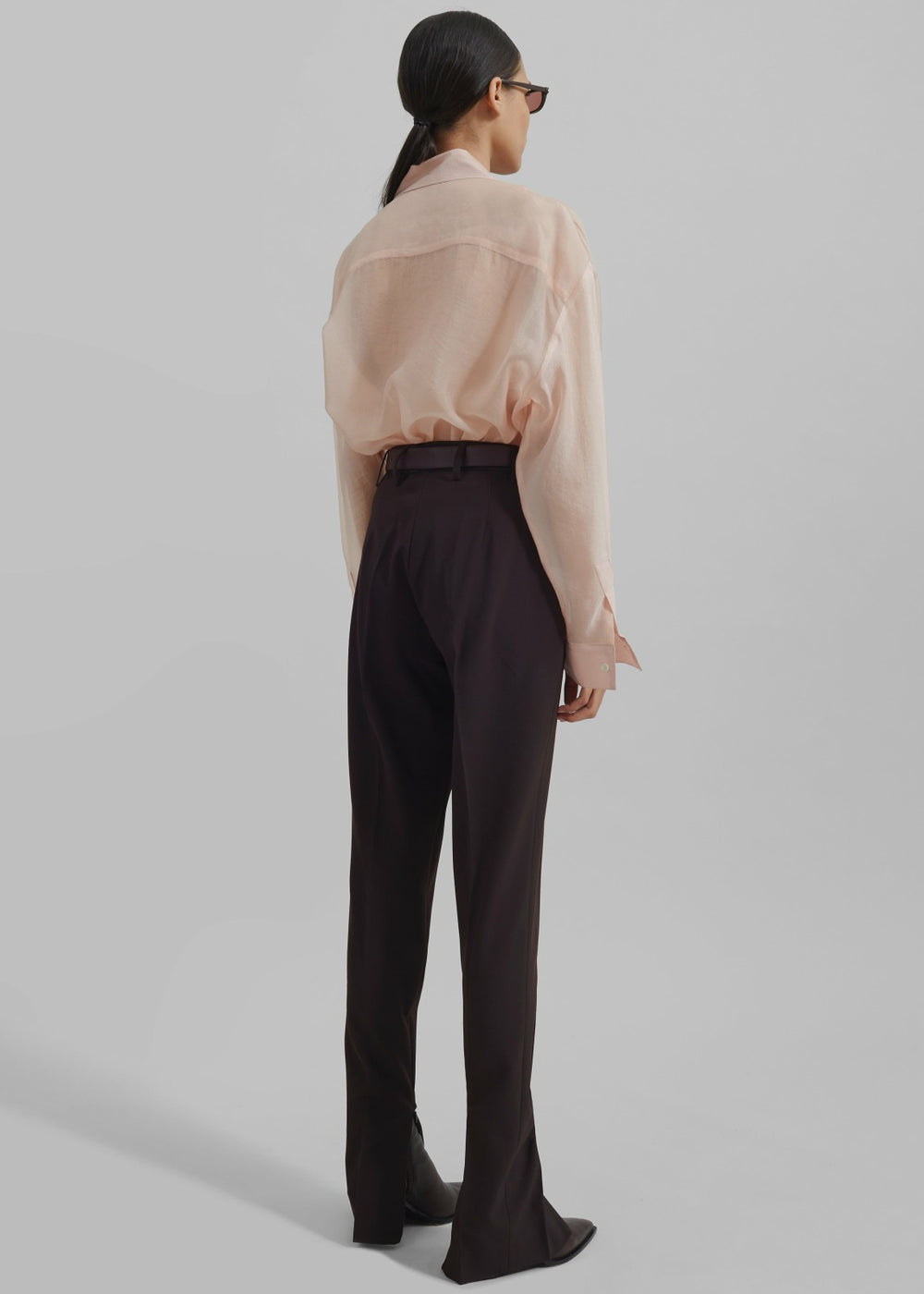 Nel Sheer Button Up Shirt Pink - Women