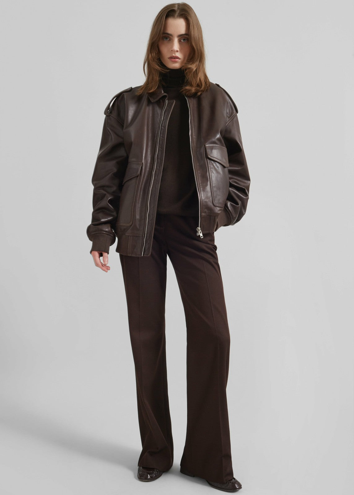 Viper Leather Jacket Brown - Women