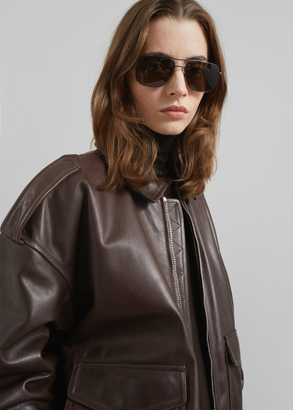 Viper Leather Jacket Brown - Women