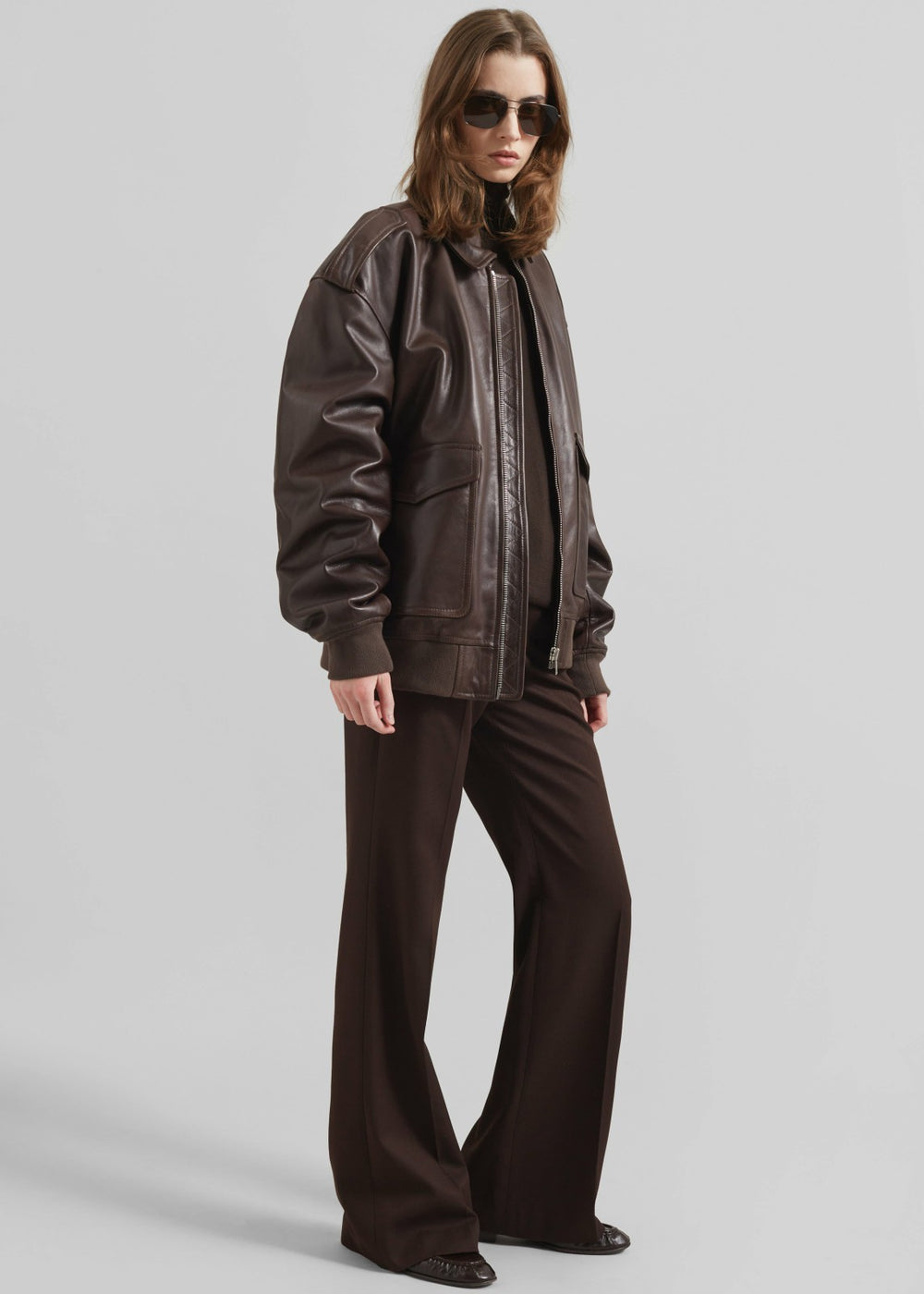 Viper Leather Jacket Brown - Women