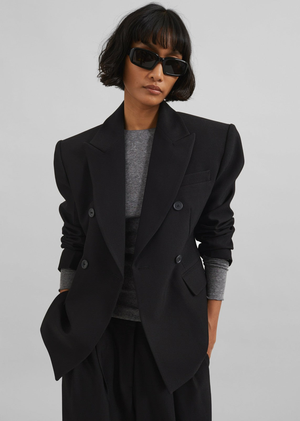 Dina Double Breasted Blazer Black - Women